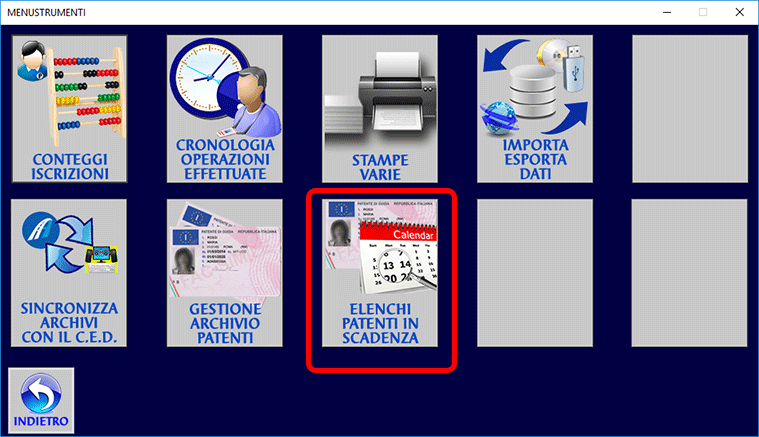 Menu Strumenti